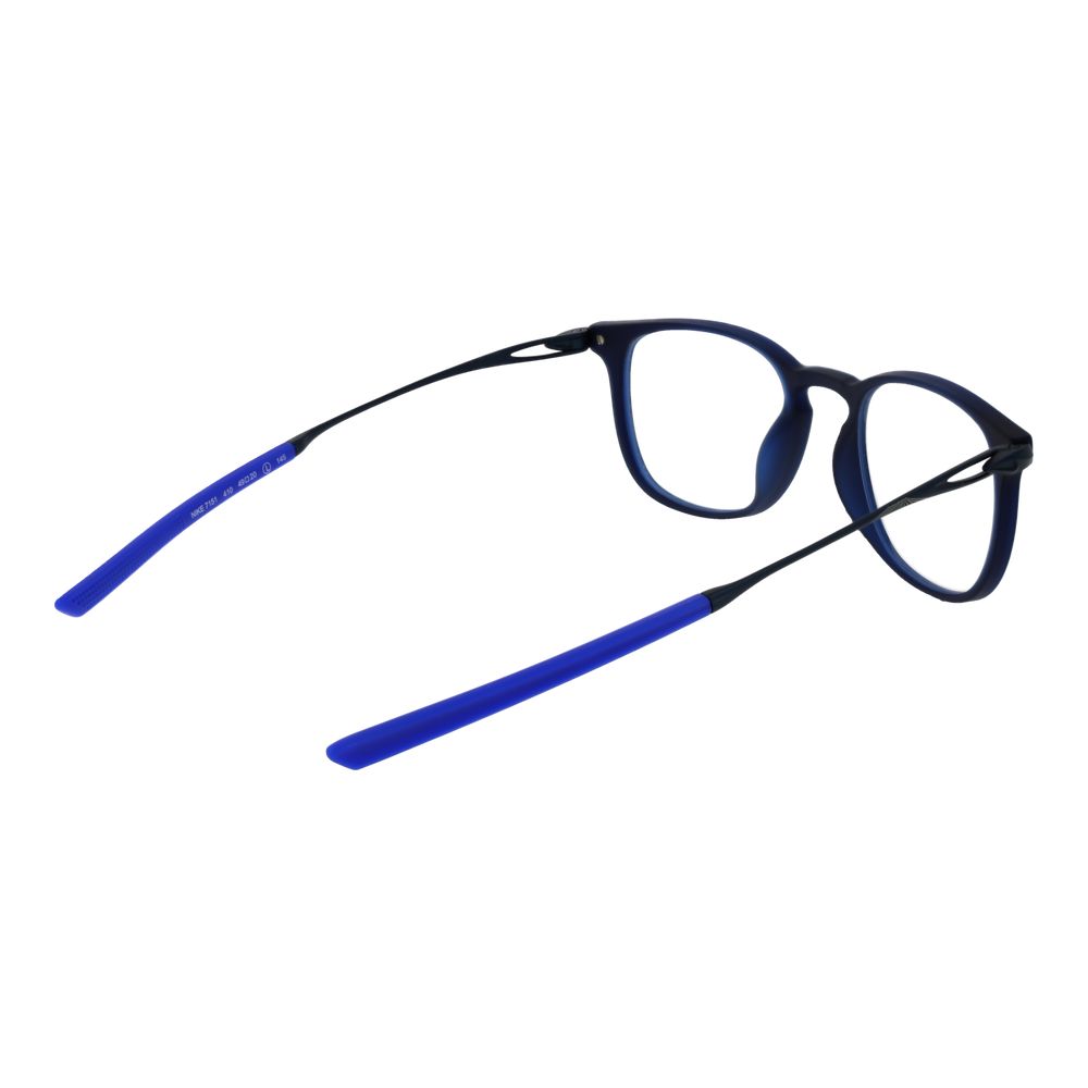 Nike blue titanium glasses frames with sleek design and lightweight metal construction for a modern, stylish look.