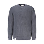 Pepe Jeans blue cotton men's sweater with ribbed cuffs and neckline, casual style, shown on a plain background.