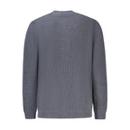 Pepe Jeans blue cotton men's sweater with crew neck and long sleeves, casual style, displayed flat on a white background.