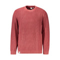 Pepe Jeans Rosso cotton men's sweater with a classic crew neck and ribbed cuffs, in a vibrant red color.