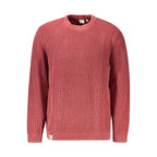 Pepe Jeans Rosso cotton men's sweater with a classic crew neck and ribbed cuffs, in a vibrant red color.
