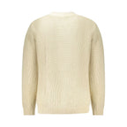 Beige cotton men's sweater by Pepe Jeans, featuring a classic crew neck and ribbed cuffs.