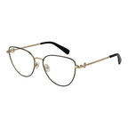 Longchamp black metal glasses frames with sleek design and clear lenses, showcasing a modern, stylish eyewear accessory.