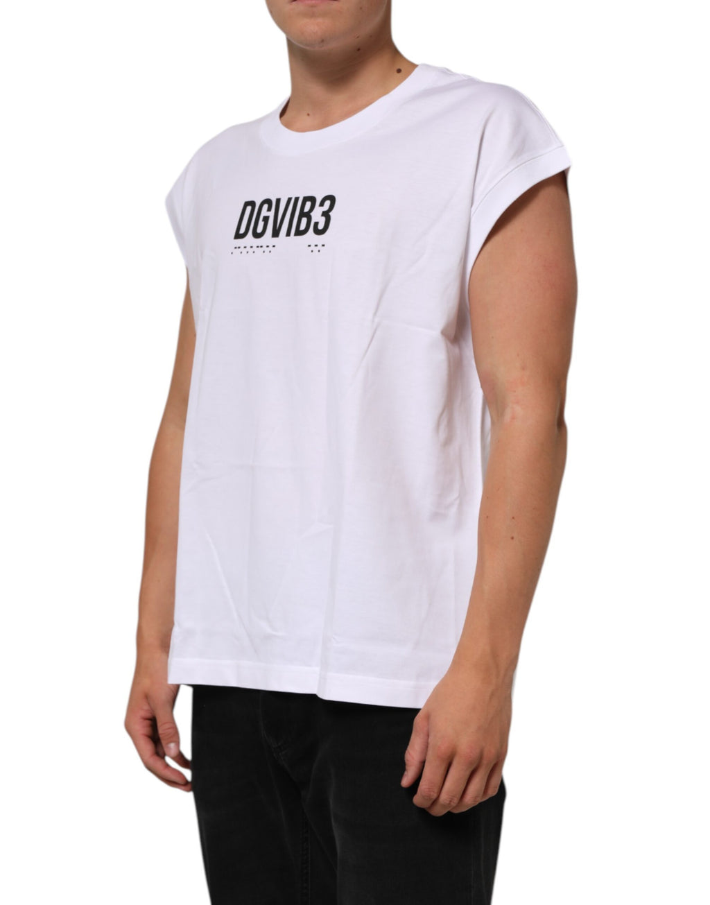 Dolce & Gabbana White Cotton Sleeveless Printed Tank T-shirt Dolce & Gabbana
