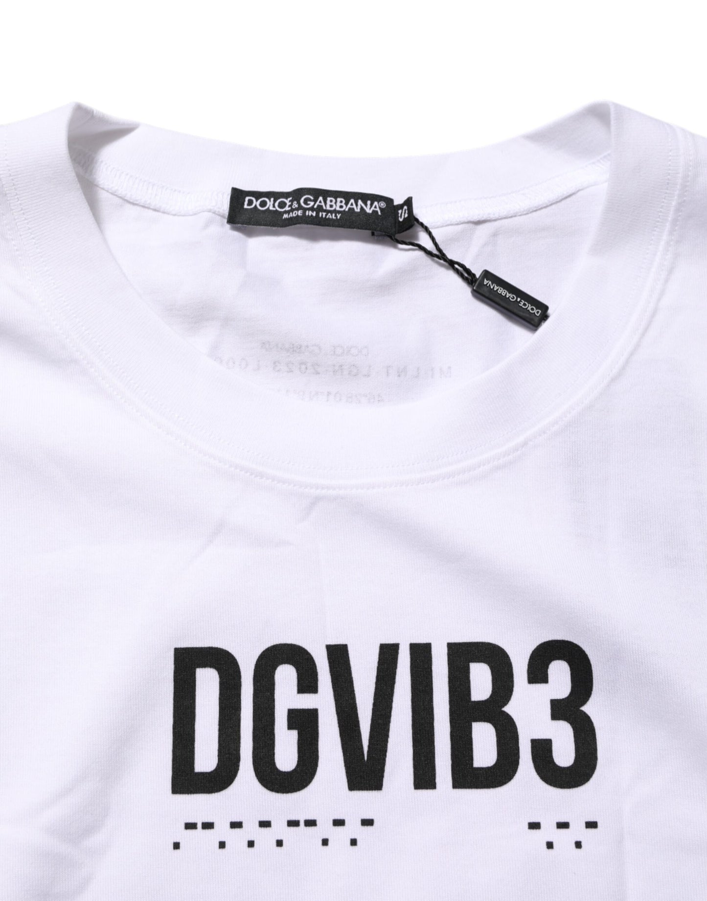 Dolce & Gabbana White Cotton Sleeveless Printed Tank T-shirt Dolce & Gabbana