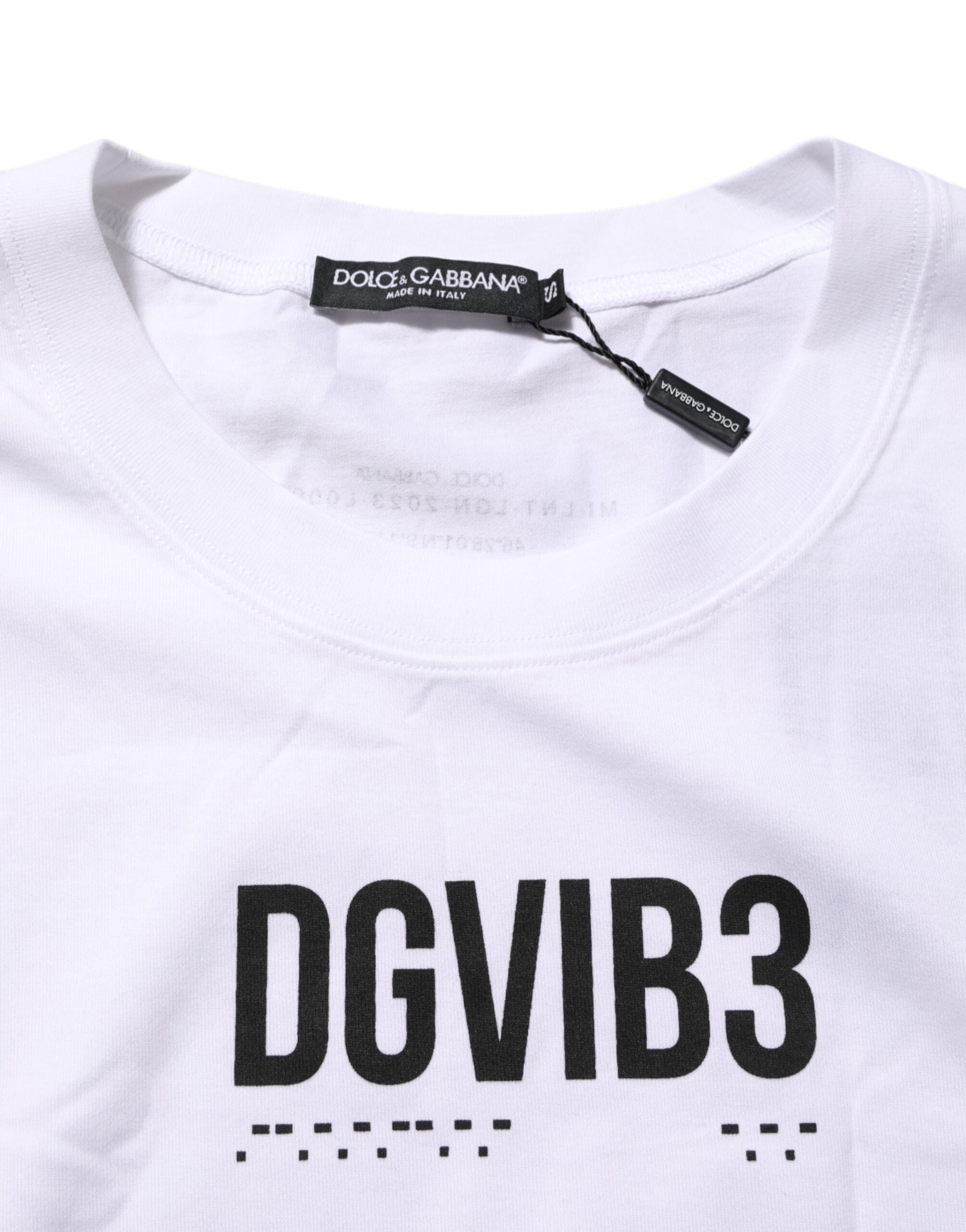Dolce & Gabbana White Cotton Sleeveless Printed Tank T-shirt Dolce & Gabbana