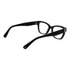 Longchamp black acetate glasses frames with rectangular design and clear lenses, showcasing a stylish and modern eyewear look.