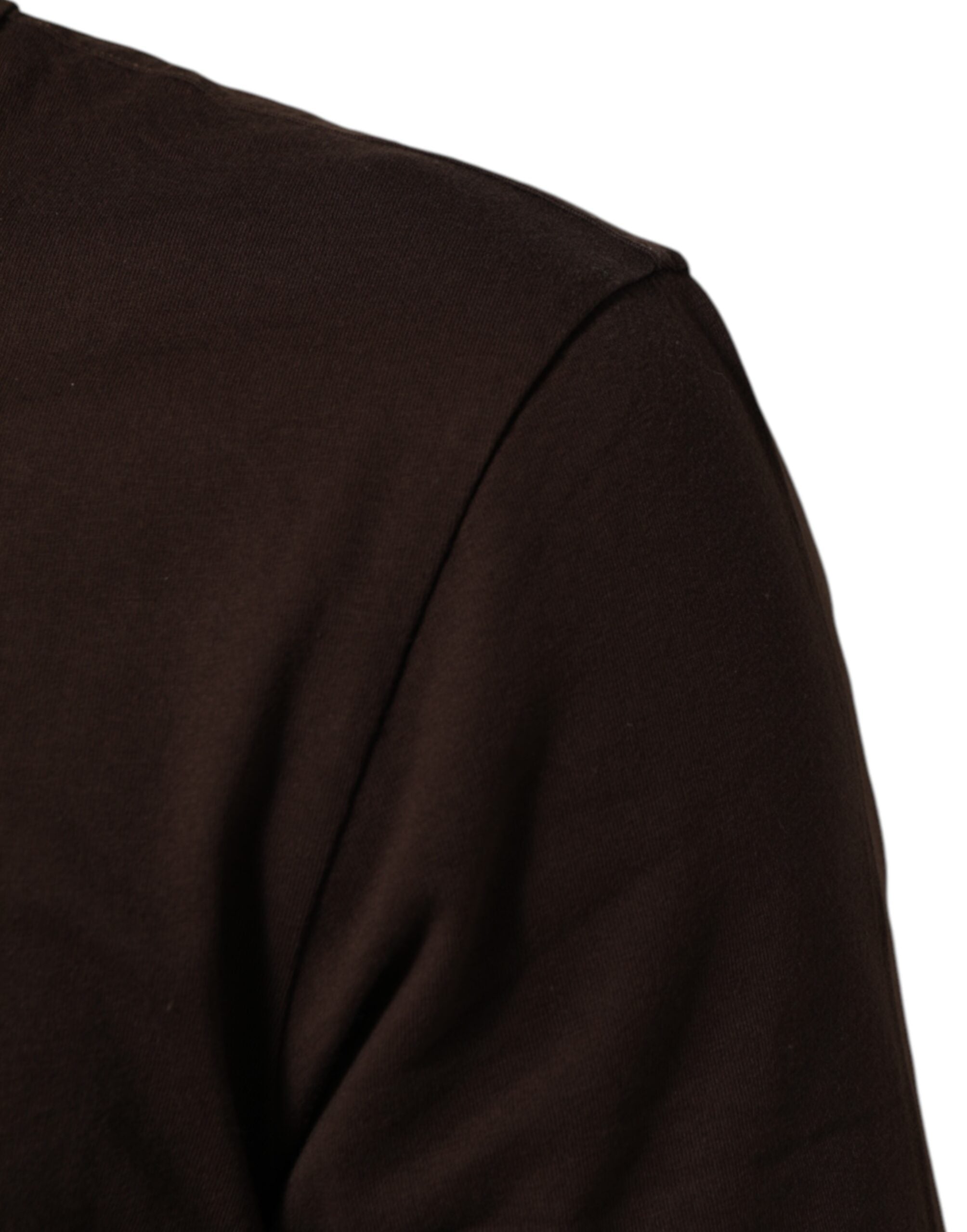 Dolce & Gabbana Brown Coin Laurel Print Men Crew Neck T-shirt Dolce & Gabbana