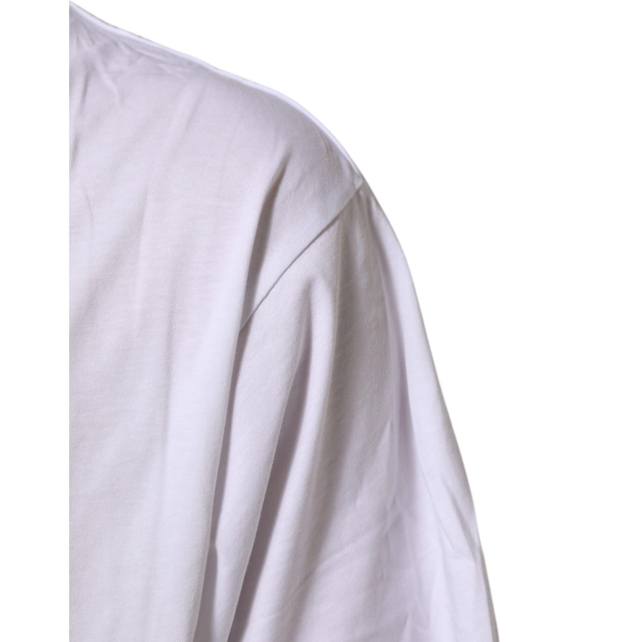 Dolce & Gabbana White Graphic Print Cotton Crew Neck T-shirt