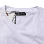 Dolce & Gabbana White Graphic Print Cotton Crew Neck T-shirt