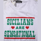 Dolce & Gabbana White Graphic Print Cotton Crew Neck T-shirt