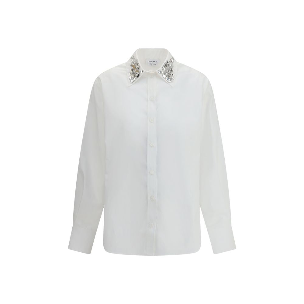 Alexander McQueen Long-sleeved Shirt with embellished collar Alexander McQueen