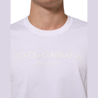 Dolce & Gabbana White Cotton Crew Neck Short Sleeves T-shirt