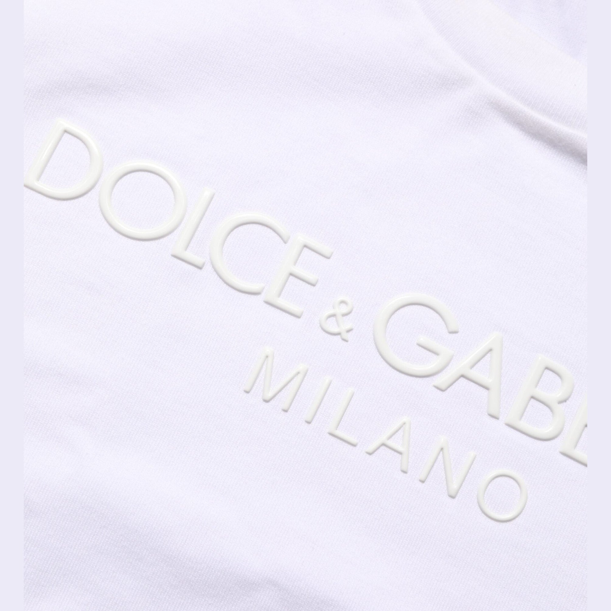 Dolce & Gabbana White Cotton Crew Neck Short Sleeves T-shirt