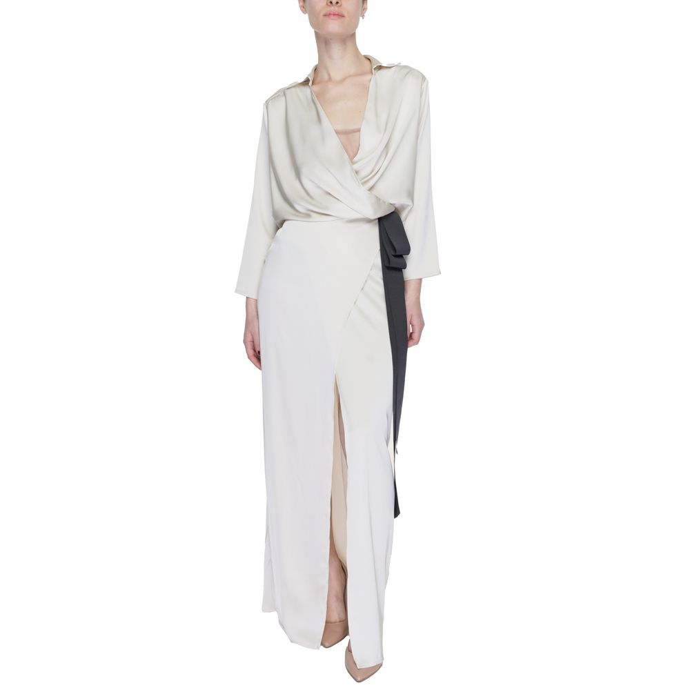 Sandro Ferrone Beige Polyester Long Dress - Eljoys Fashion 