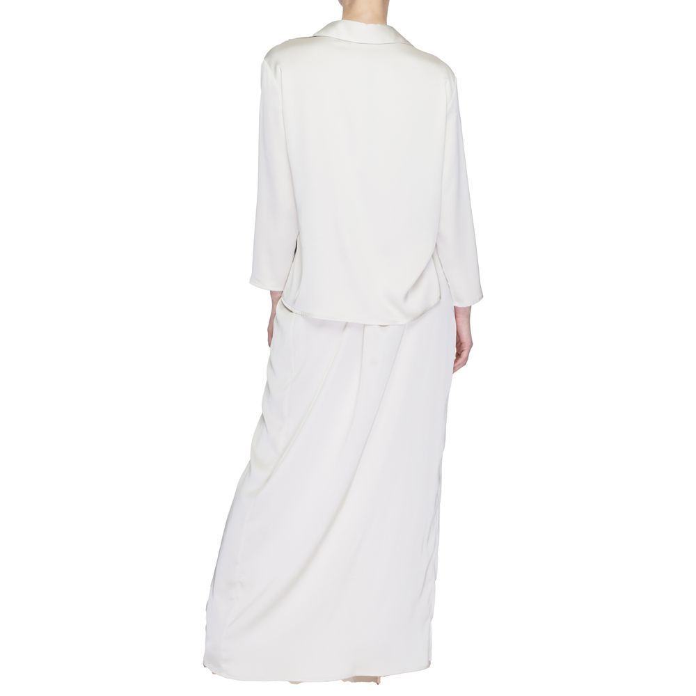 Sandro Ferrone Beige Polyester Long Dress - Eljoys Fashion 