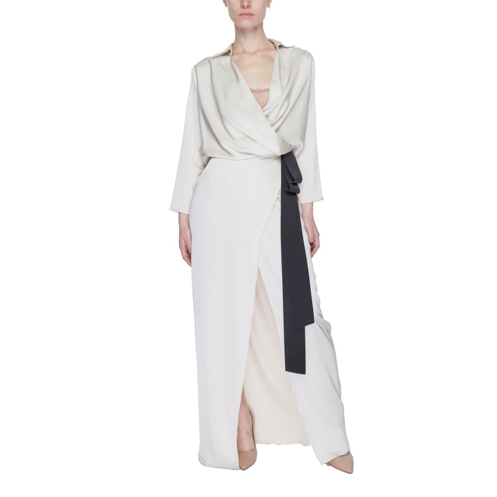 Sandro Ferrone Beige Polyester Long Dress - Eljoys Fashion 