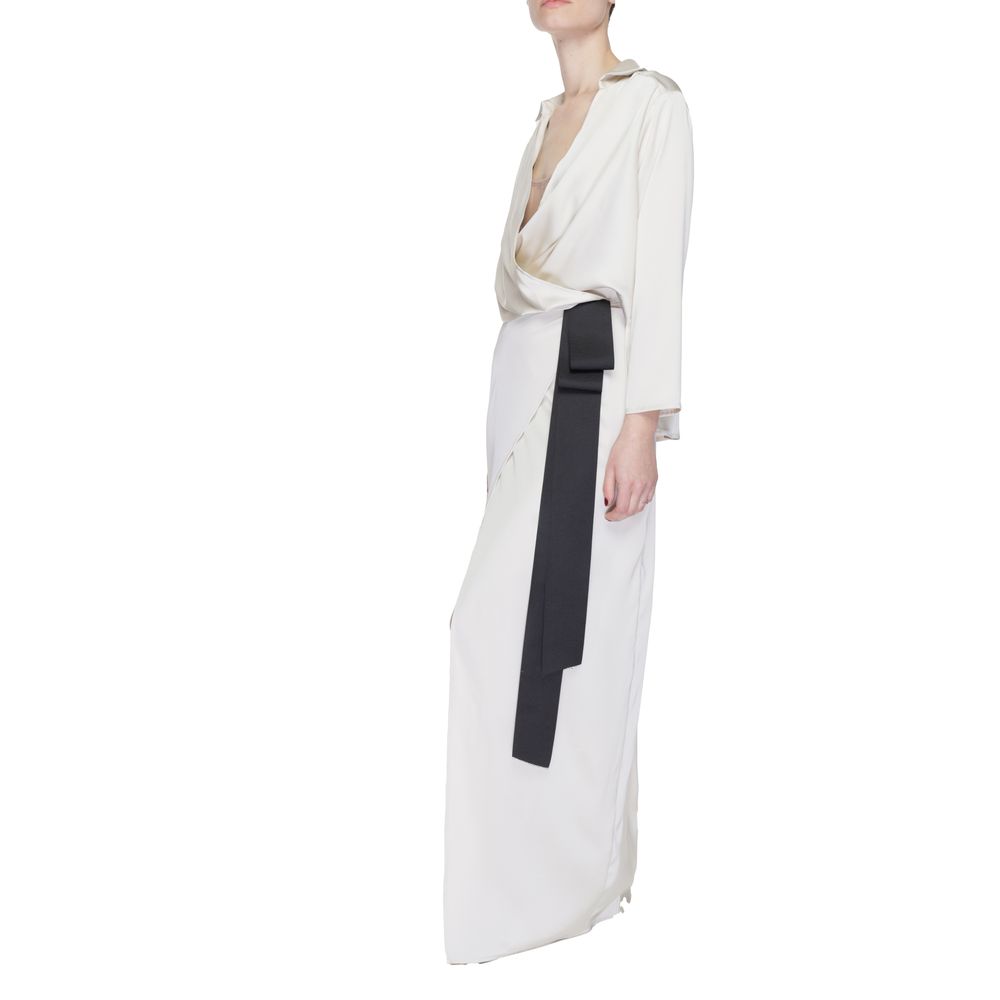 Sandro Ferrone Beige Polyester Long Dress - Eljoys Fashion 
