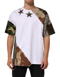 Dolce & Gabbana White Camouflage Patckwork Men Cotton T-shirt - Eljoys Fashion 