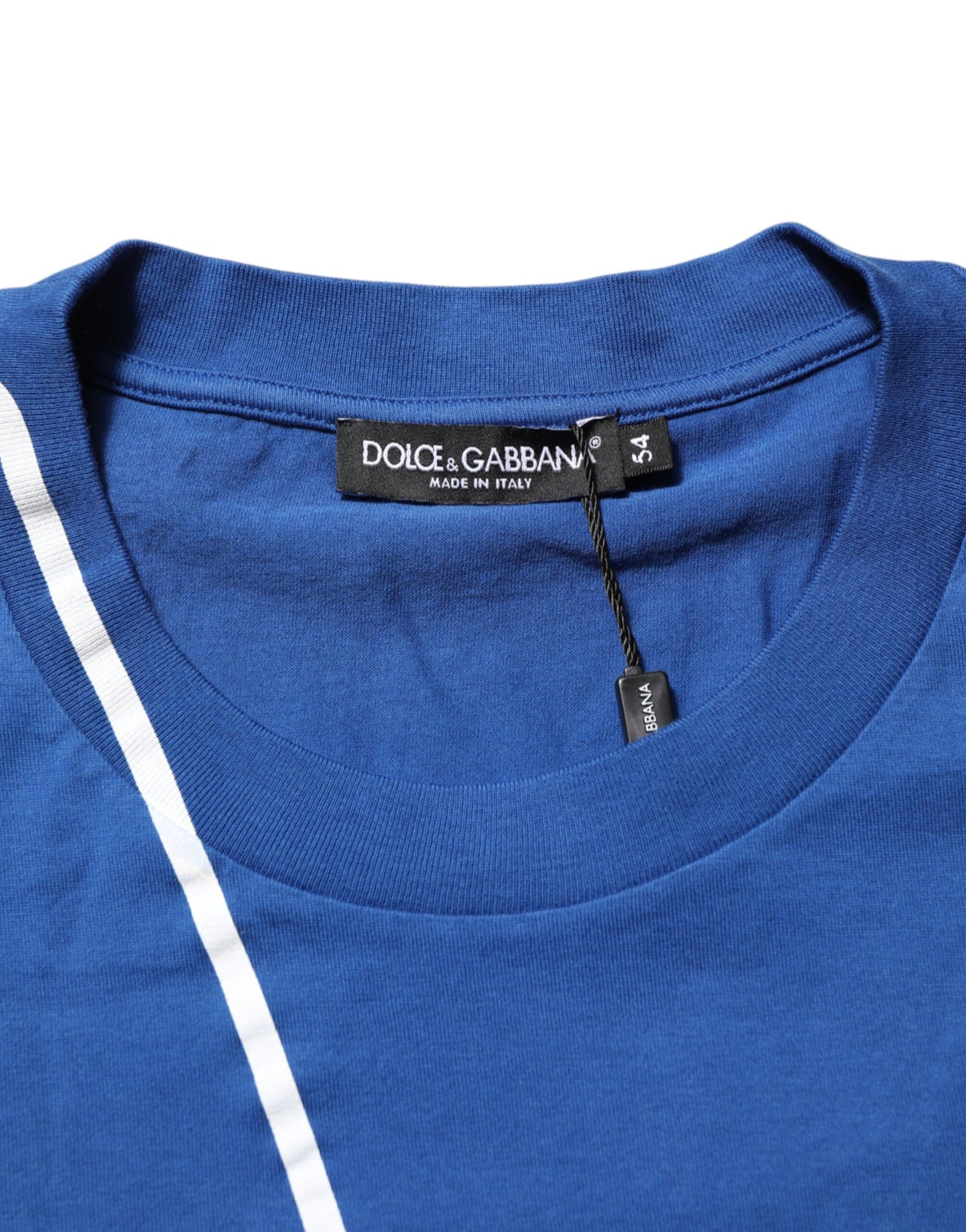 Dolce & Gabbana Blue Logo Print Cotton Crew Neck Men T-shirt Dolce & Gabbana