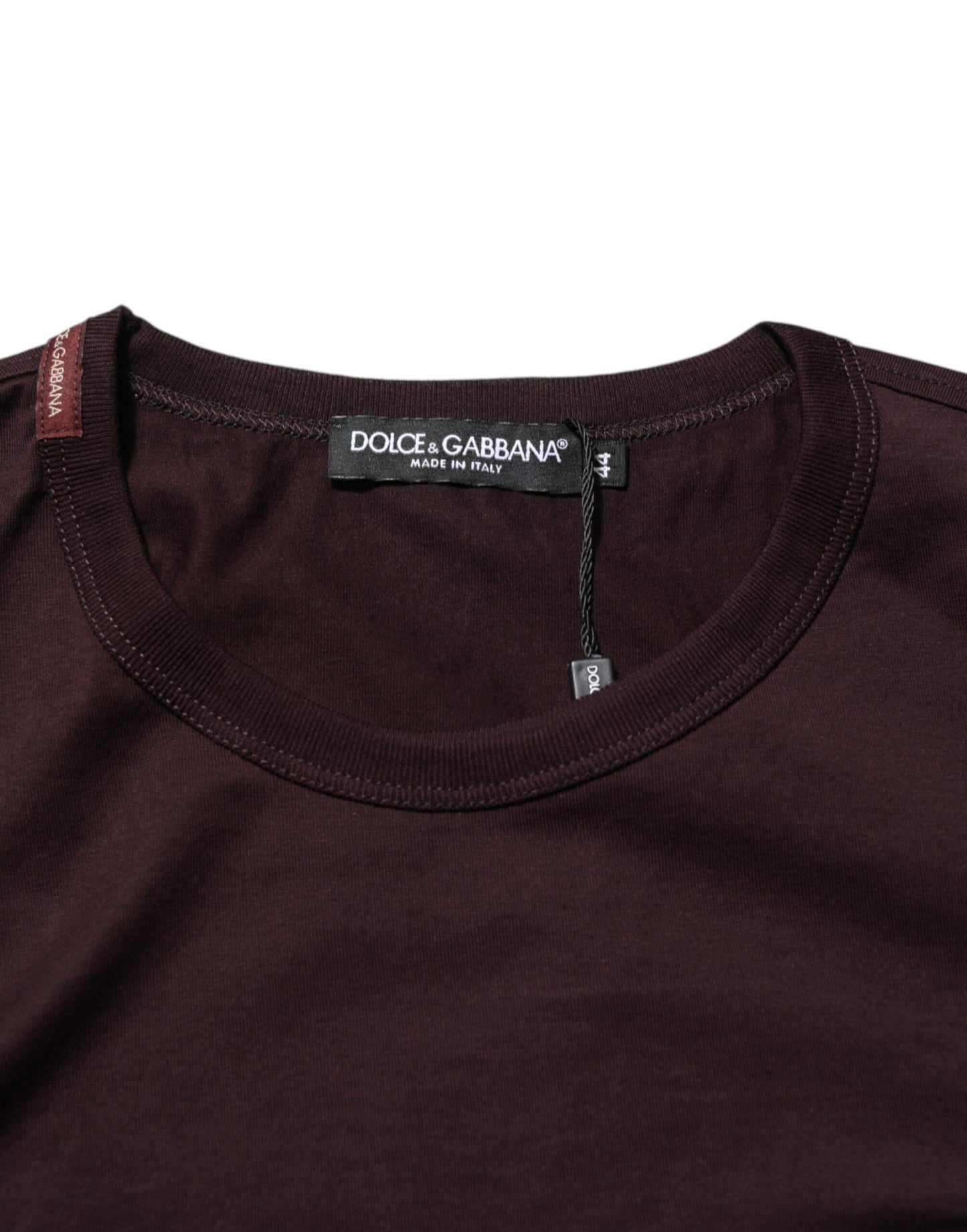 Dolce & Gabbana Brown Logo Plaque Cotton Crew Neck T-shirt Dolce & Gabbana