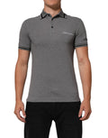 Dolce & Gabbana Gray Logo Embroidery Collared Polo T-shirt - Eljoys Fashion 