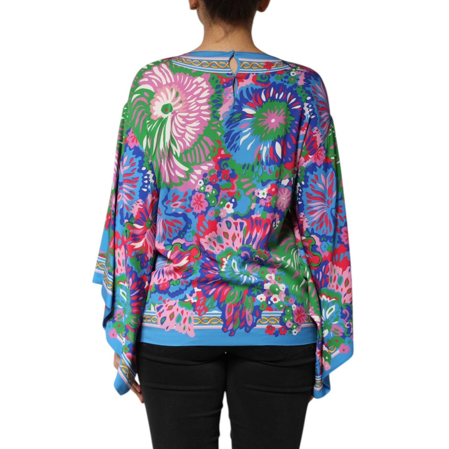 Dolce & Gabbana Multicolor Floral Printed Tunic Blouse Top