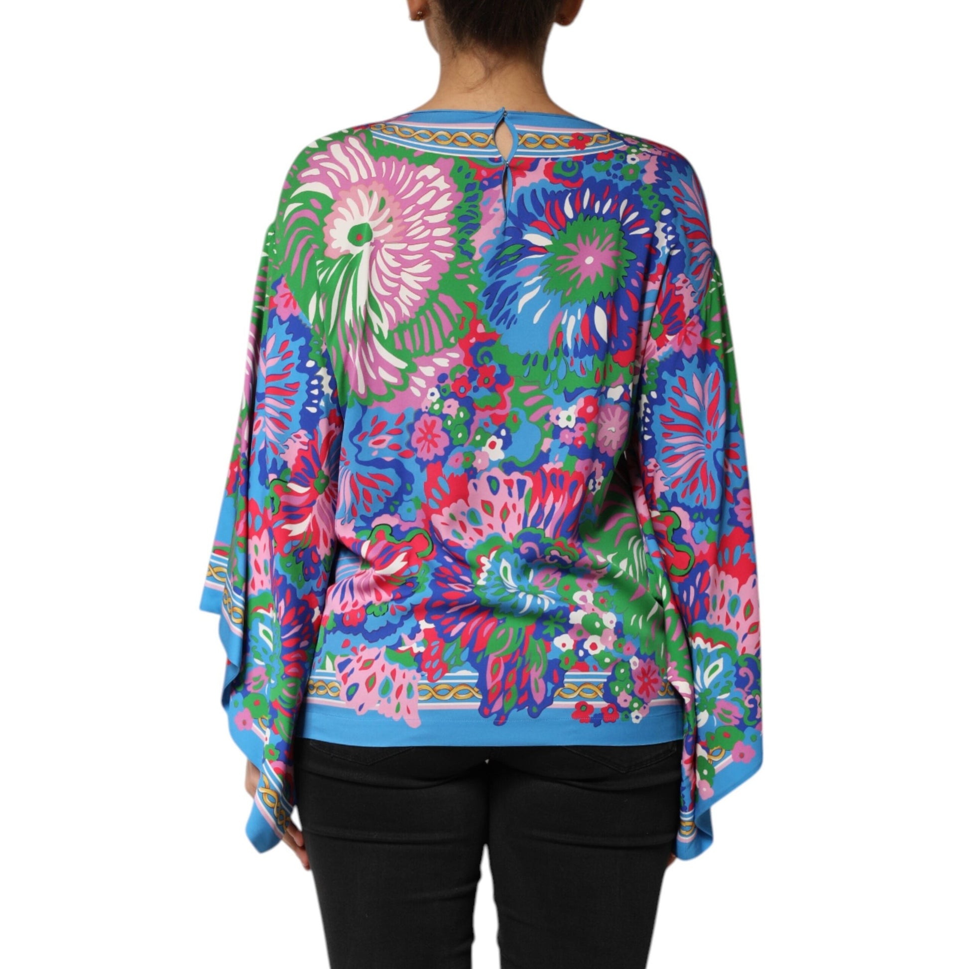 Dolce & Gabbana Multicolor Floral Printed Tunic Blouse Top