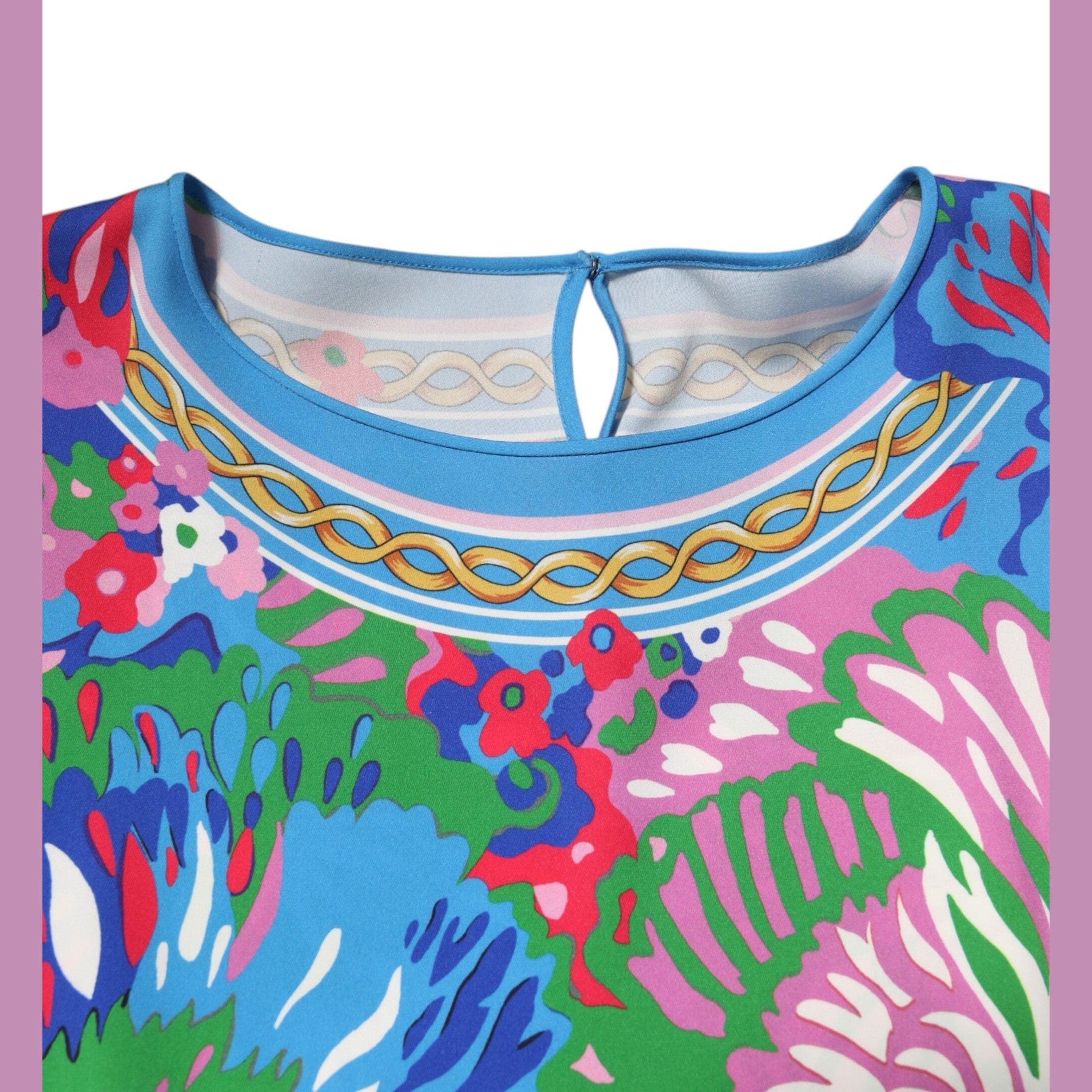 Dolce & Gabbana Multicolor Floral Printed Tunic Blouse Top