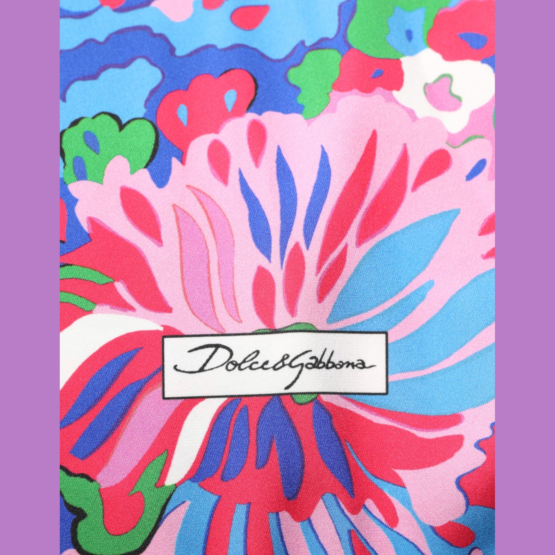Dolce & Gabbana Multicolor Floral Printed Tunic Blouse Top
