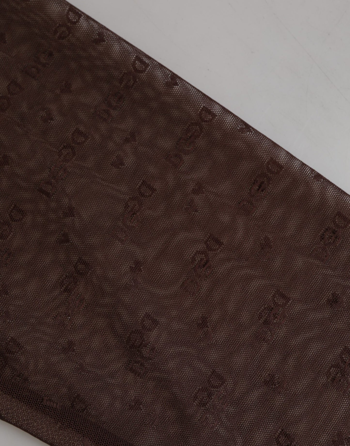 Dolce & Gabbana Brown Nylon Logo Lace Leggings Pants Underwear Dolce & Gabbana