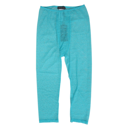 Dolce & Gabbana Light Blue Logo Lace Tight Midi Trouser Underwear
