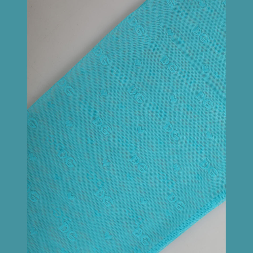 Dolce & Gabbana Light Blue Logo Lace Tight Midi Trouser Underwear
