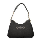 Guess Jeans Nero polyester women's handbag with sleek design and silver hardware, featuring a top handle and spacious interior.