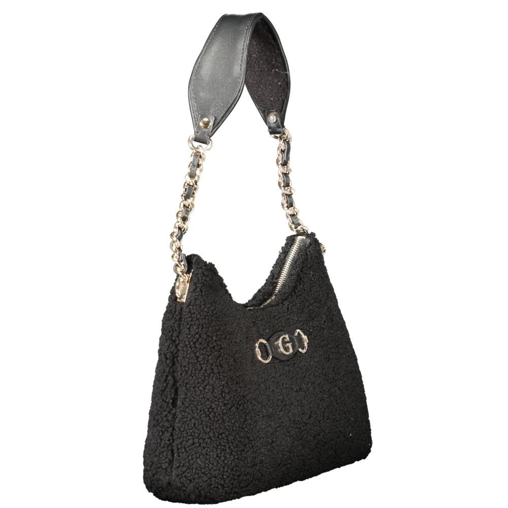 Guess Jeans Nero polyester women's handbag with sleek design and top handle, featuring subtle branding and stylish details.