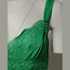 Dolce & Gabbana Green Floral Lace Tank Lingerie Top Underwear