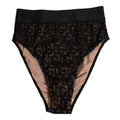 Dolce & Gabbana Black DG Logo Lace High Brief Panty Underwear