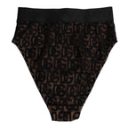 Dolce & Gabbana Black DG Logo Lace High Brief Panty Underwear