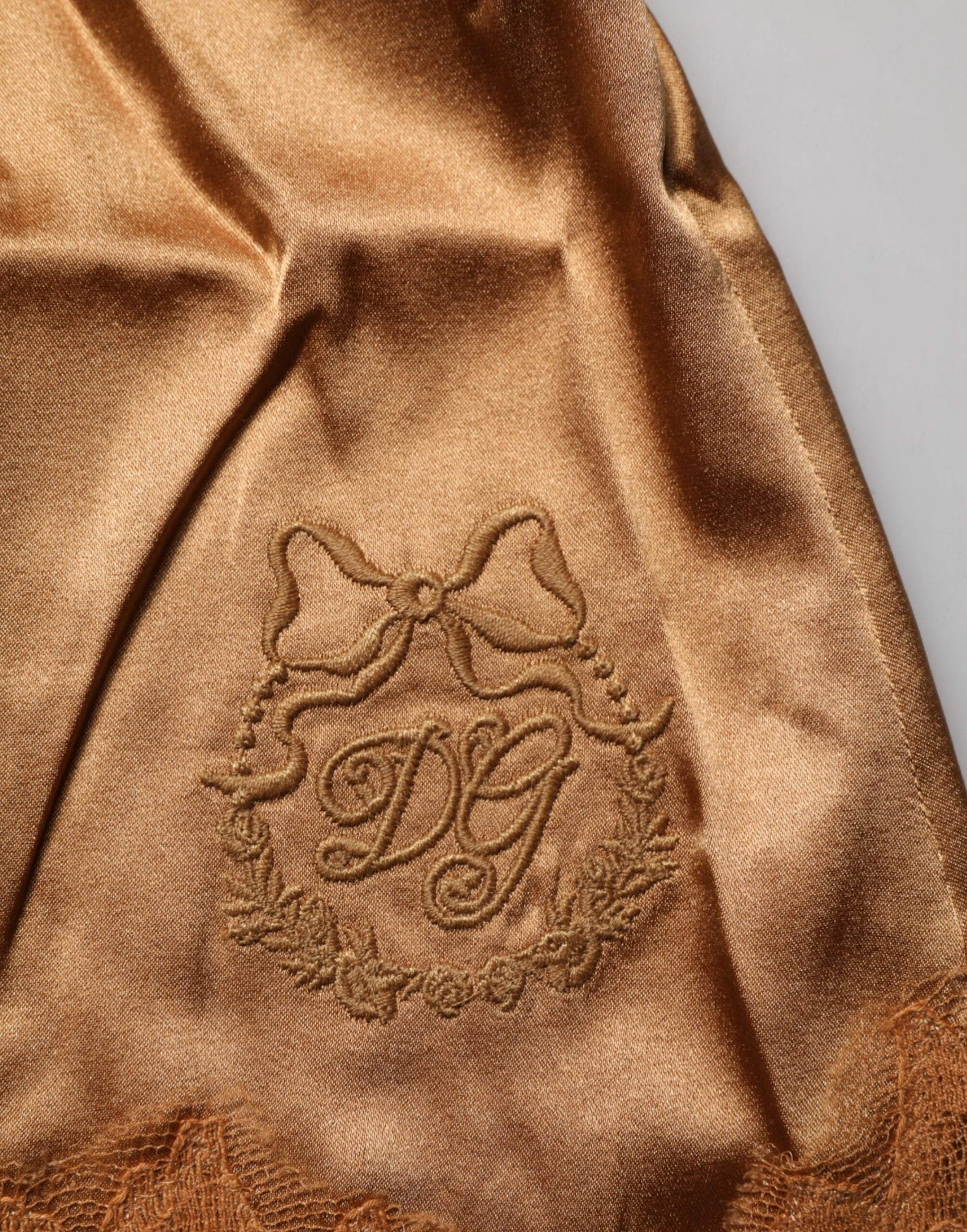 Dolce & Gabbana Brown Floral Lace Tank Lingerie Sleepwear Underwear Dolce & Gabbana