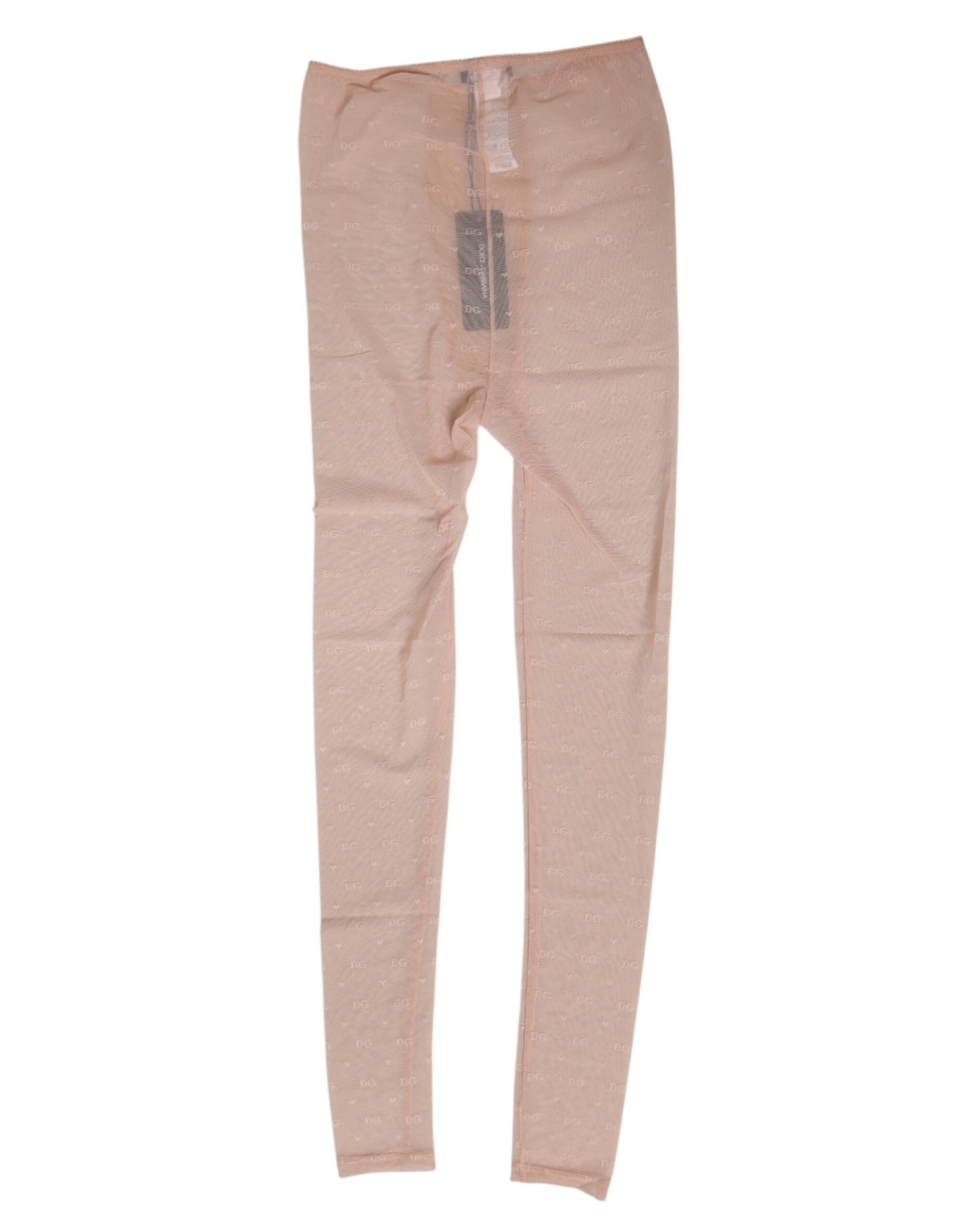 Dolce & Gabbana Beige Nylon Logo Lace Leggings Pants Underwear Dolce & Gabbana