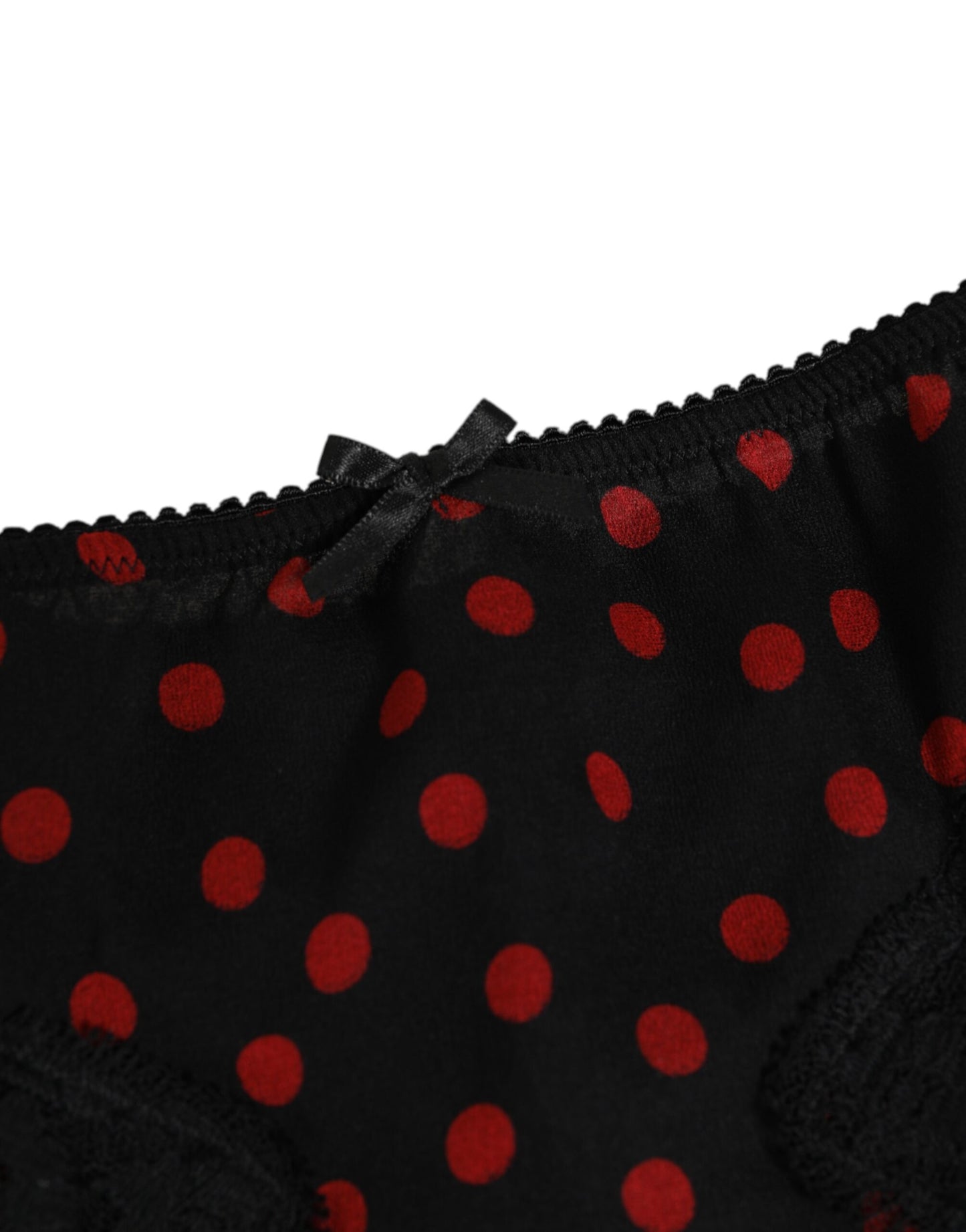 Dolce & Gabbana Black Polka Dotted Silk Low Waist Panty Underwear Dolce & Gabbana