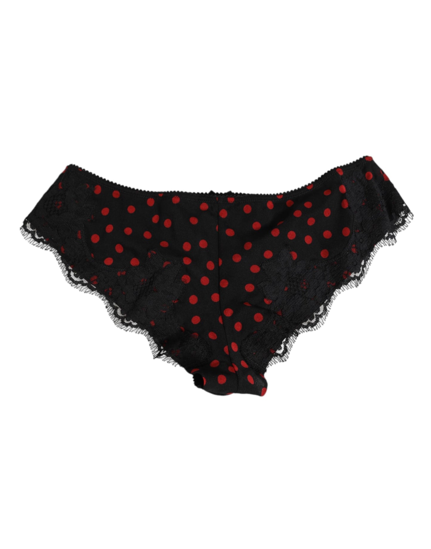 Dolce & Gabbana Black Polka Dotted Silk Low Waist Panty Underwear Dolce & Gabbana