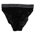 Dolce & Gabbana Black Lace Slip Brief Logo Waistband Underwear