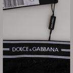Dolce & Gabbana Black Lace Slip Brief Logo Waistband Underwear
