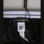 Dolce & Gabbana Black Lace Slip Brief Logo Waistband Underwear