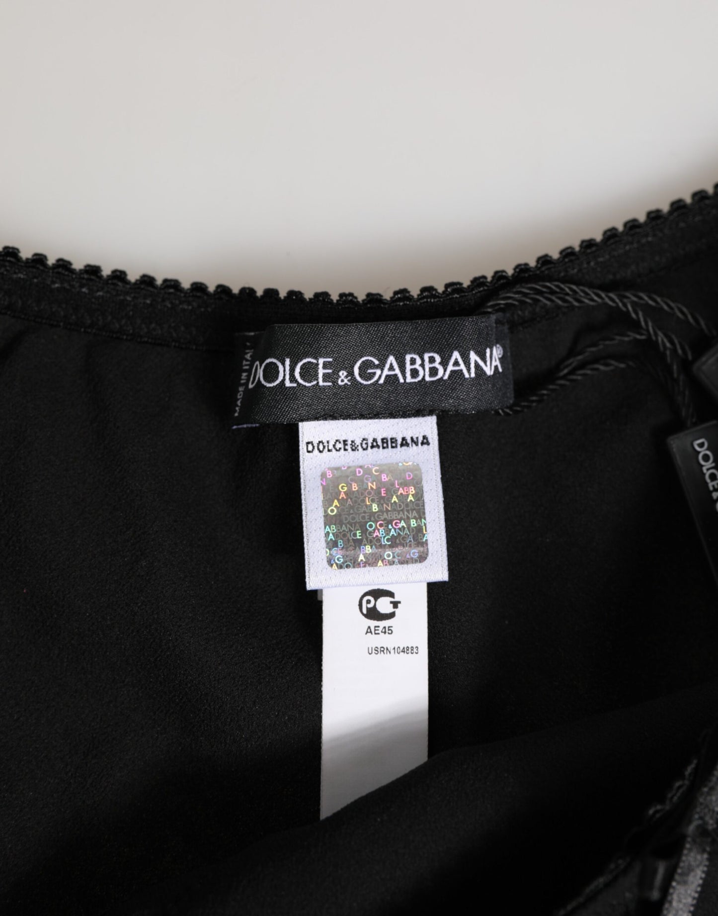 Dolce & Gabbana Black Silk Satin Floral Lace Panty Brief Underwear Dolce & Gabbana