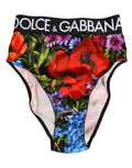 Dolce & Gabbana Multicolor Floral Print High Waist Panty Underwear - Eljoys Fashion 