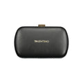 Black Mario Valentino women's polyurethane bag with sleek design and minimalist style, featuring a top handle and subtle branding.