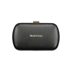 Black Mario Valentino women's polyurethane bag with sleek design and minimalist style, featuring a top handle and subtle branding.
