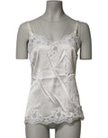 Dolce & Gabbana Off White Floral Lace Tank Lingerie Top Underwear - Eljoys Fashion 